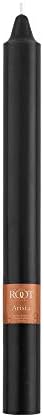 Root Candles Unscented Smooth Arista Candles, 9", Black, 12-Count
