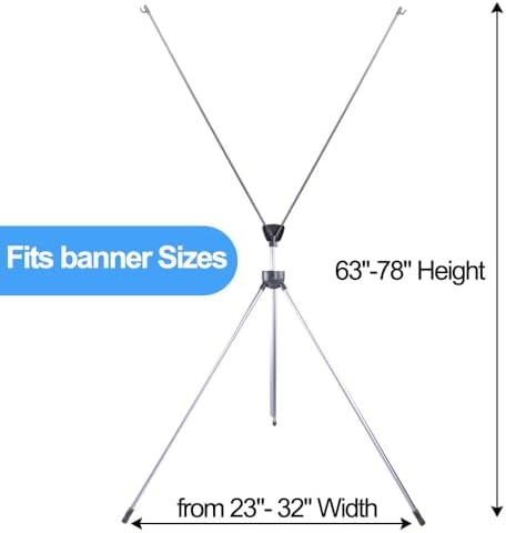 Adjustable X Banner Stand Fits Any Banner Size Width 23" to 32" and...
