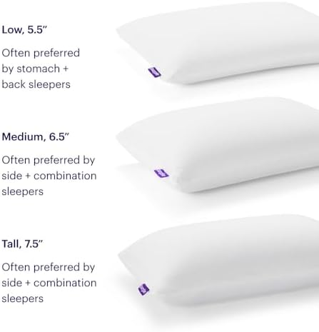Purple Harmony Pillow - Medium Loft, Standard Size, Cooling Gel Neck Pillow