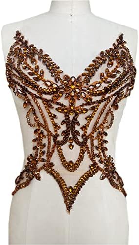 Handmade Rhinestones lace Applique sew on Beads Sequins Trim Patches Accessor...