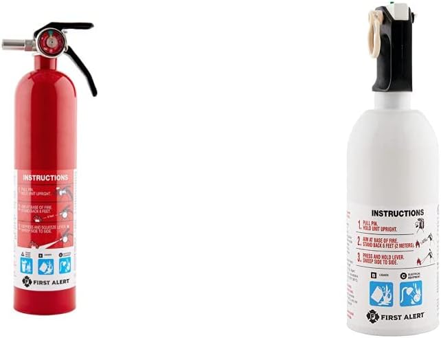 First Alert HOME1 Rechargeable Standard Home Fire Extinguisher UL A:10-B:C, R...