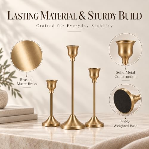 36Pcs Gold Candlestick Holders,12 Set Taper Candle Holders for Candlesticks