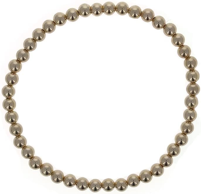 4mm Gold Filled Round Beads, 50 Pieces, Medium Hole Size, Seamless Gold Beads