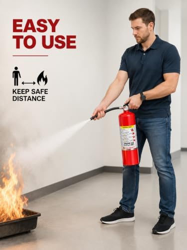 Ougist ABC Dry Chemical Fire Extinguisher, 5 lb, 3-A:40-B:C Rated, for Home, ...