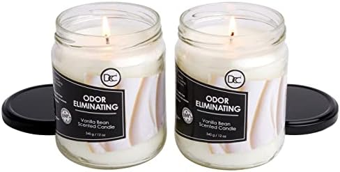 Vanilla Two Pack Odor Eliminating Highly Fragranced Candle - Eliminates 95% o...