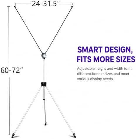 4U Media&Displays X Frame Banner Stand 2 Pack Adjustable 24"x72"...