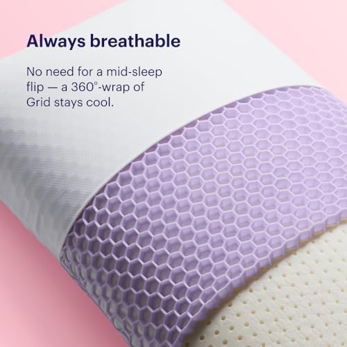 Purple Harmony Pillow - Medium Loft, Standard Size, Cooling Gel Neck Pillow