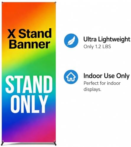 Premium X Banner Stand Display 24"x72" 4 UNITS