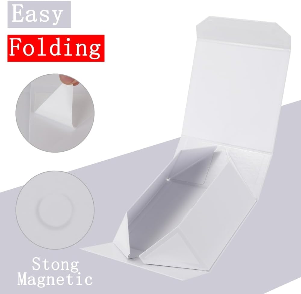 White Large Gift Box with Lid Magnetic Gift Box Large 13x11x5.3 In 6 Pack