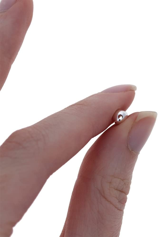 50pcs 5MM Genuine 925 Sterling Seamless Silver Round Ball Beads Spacer for Je...