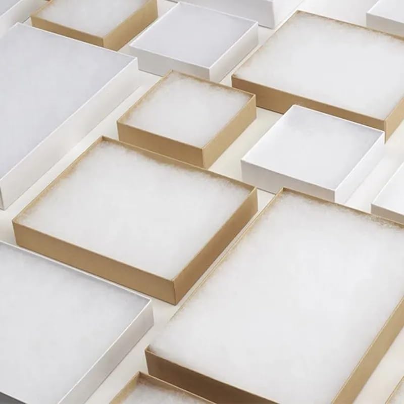 50 Box Assortment of Kraft Color Cotton Filled Jewelry Boxes by Belandaria De...