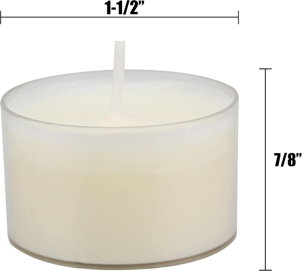 Stonebriar Bulk 96 Pack Unscented Smokeless Long Burning Clear Cup Tea Light ...