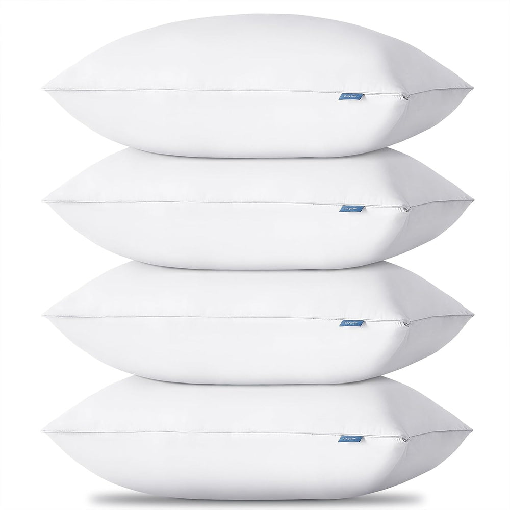 CozyLux Bed Pillows Standard Size Set of 4, 18" x 26", Medium Support