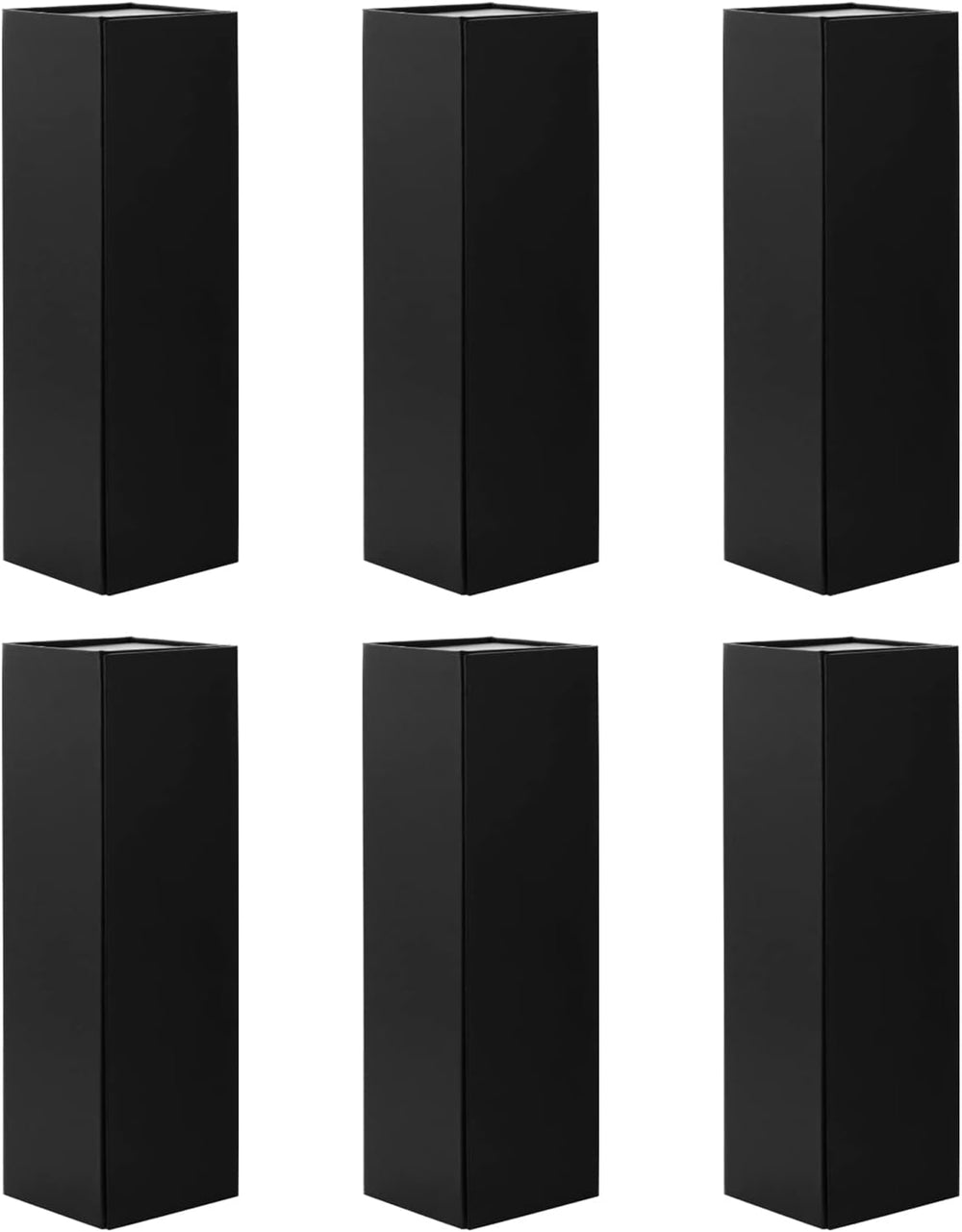 6 Wine Gift Boxes 13.5x4.5x4 Inches for Liquor (Matte Black)