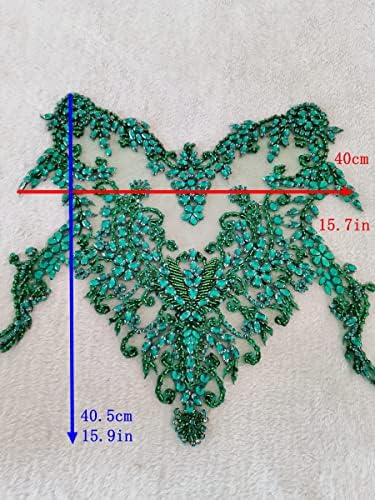 Handmade Rhinestones lace Applique handsewing Beads Sequins Trimming Patches ...
