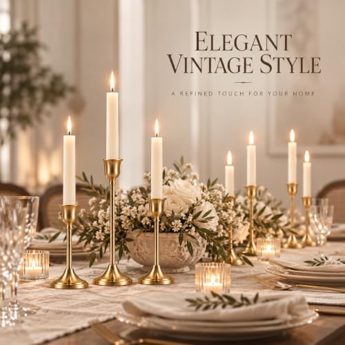36Pcs Gold Candlestick Holders,12 Set Taper Candle Holders for Candlesticks
