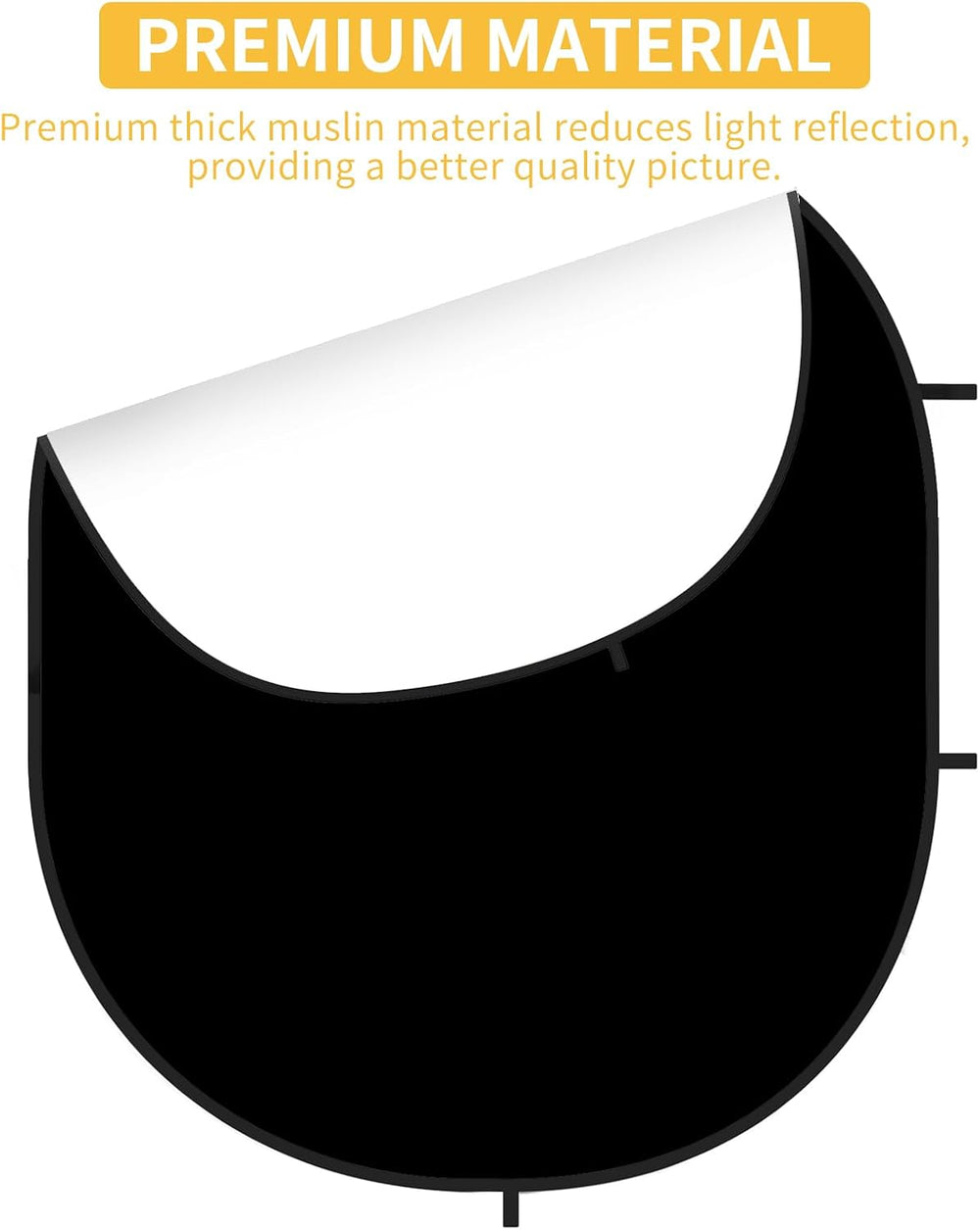 Kate Collapsible Pop-Up Black White Backdrop for Self-Tape Auditions 582