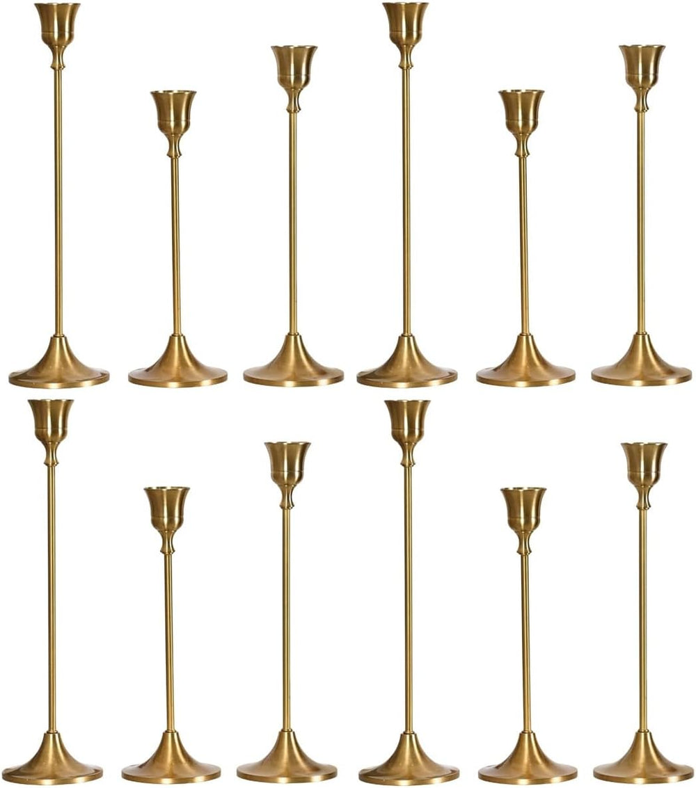 12PCS Candle Holders Vintage Centerpiece Candlestick Holder