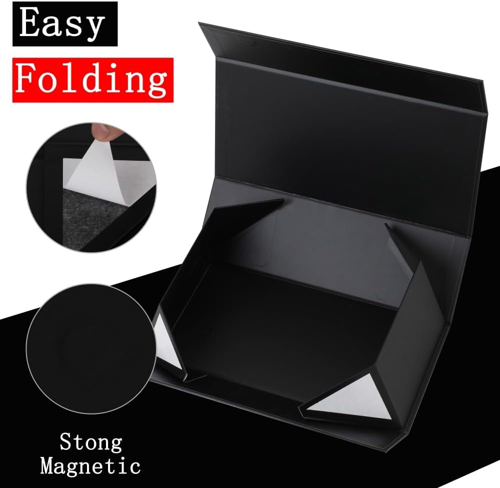 Black Magnetic Gift Box 15 Pack Magnetic Boxes for Gifts, 8X8X4 Inch