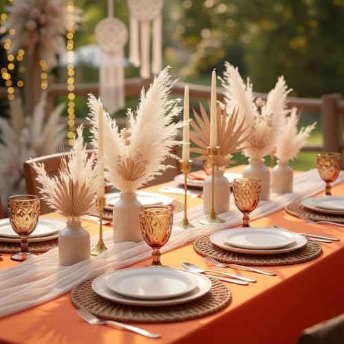 HolidayIdeas 4-Pack 6ft Rust Fitted Tablecloth for Fall Festival