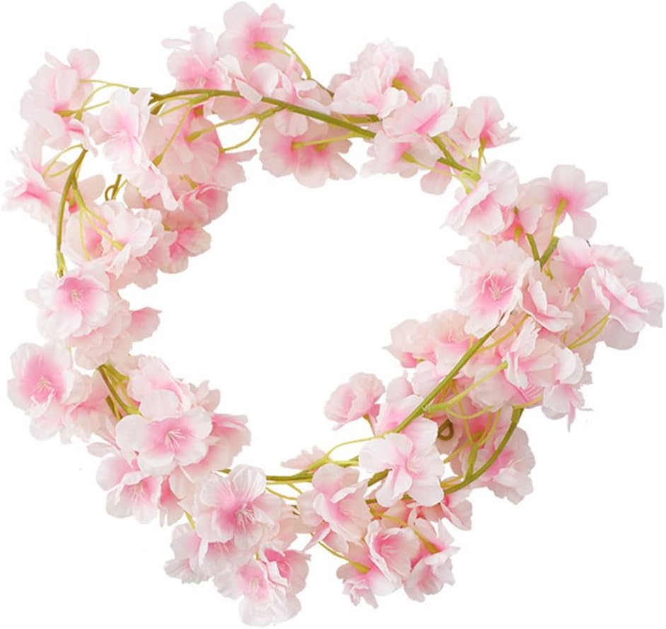 YRIOWMI 10PCS 59FT Artificial Silk Cherry Blossom Garland, Hanging Sakura Flo...