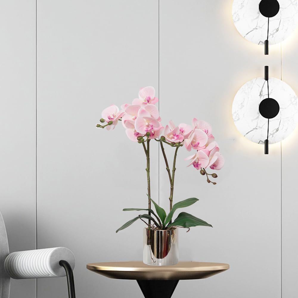 CXGS Artificial Orchid Flower Plant 19.7'' Real Touch Faux Orchids in...
