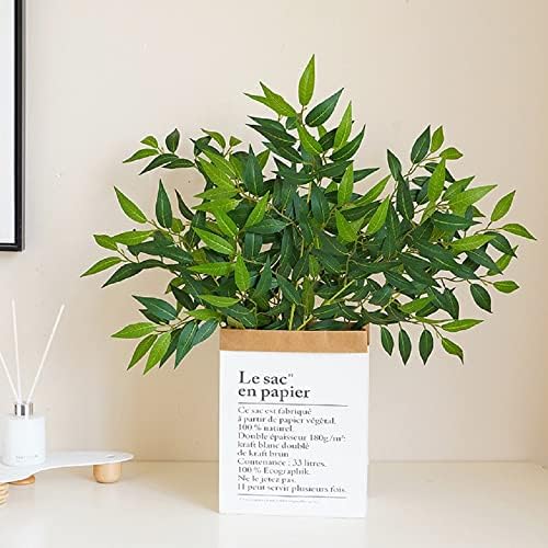 Artificial Italian Ruscus Greenery Stems, 20 Pack Faux Green Leaf Garland Bra...