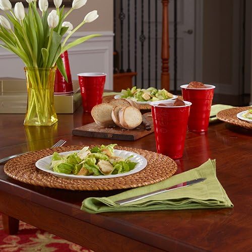 Hefty Easy Grip Disposable Plastic Cold Cups, Red, 18 Ounce (50 Count (Pack o...