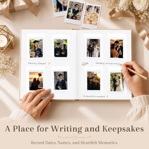 Ruibytree 128 Pockets Instax Mini Photo Album for 2x3 Pictures, Beige