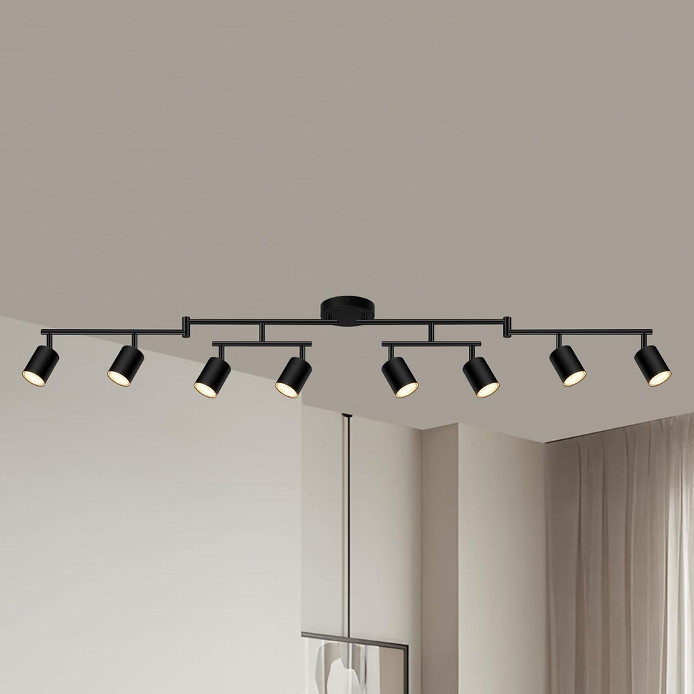 AUQUEE 8 Light Track Lighting Fixtures Ceiling, Matte Black Kichen Track Ligh...