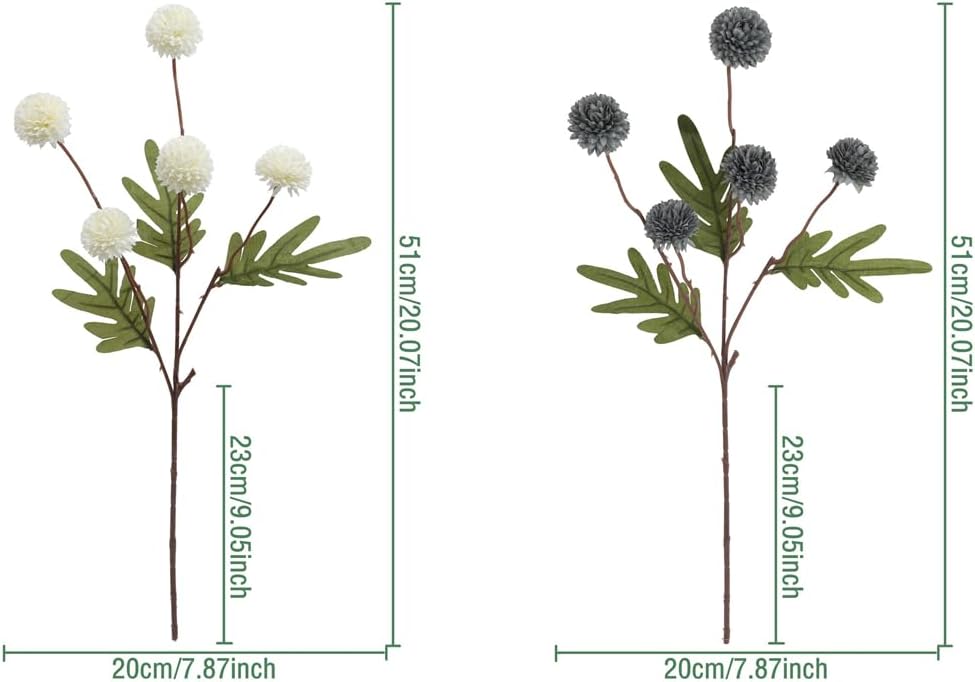 Artificial Flowers for Vase 10 Pcs, 20 Inch Fake Mums with Long Stems