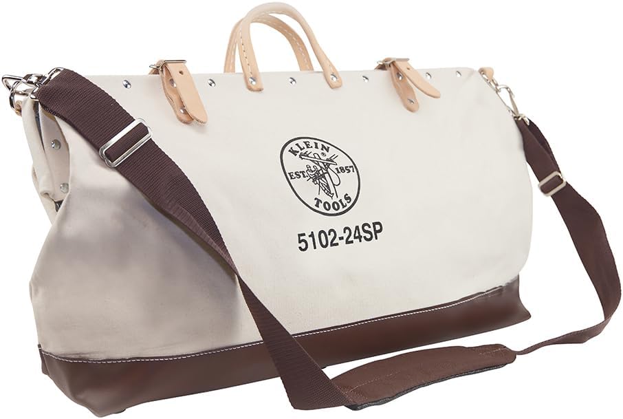 Klein Tools 5102-24SP Deluxe Canvas Tool Bag 24-Inch Made of Natural Canvas w...