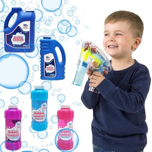 2-Pack 100 oz Concentrated Bubble Solution, Refills up to 8 Gallons, Non-Toxi...