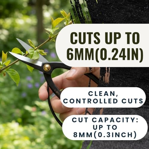 SenkichiKin Bonsai Scissors 7in (180mm) – Made in Japan Pruning Shears, Sharp...