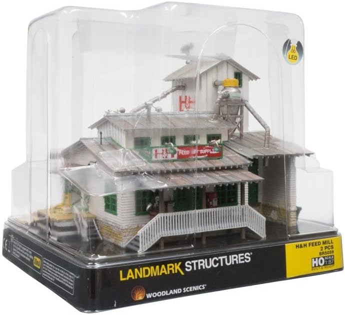 Woodland Scenics Landmark Structures Built & Ready H&H Feed Mill, HO ...