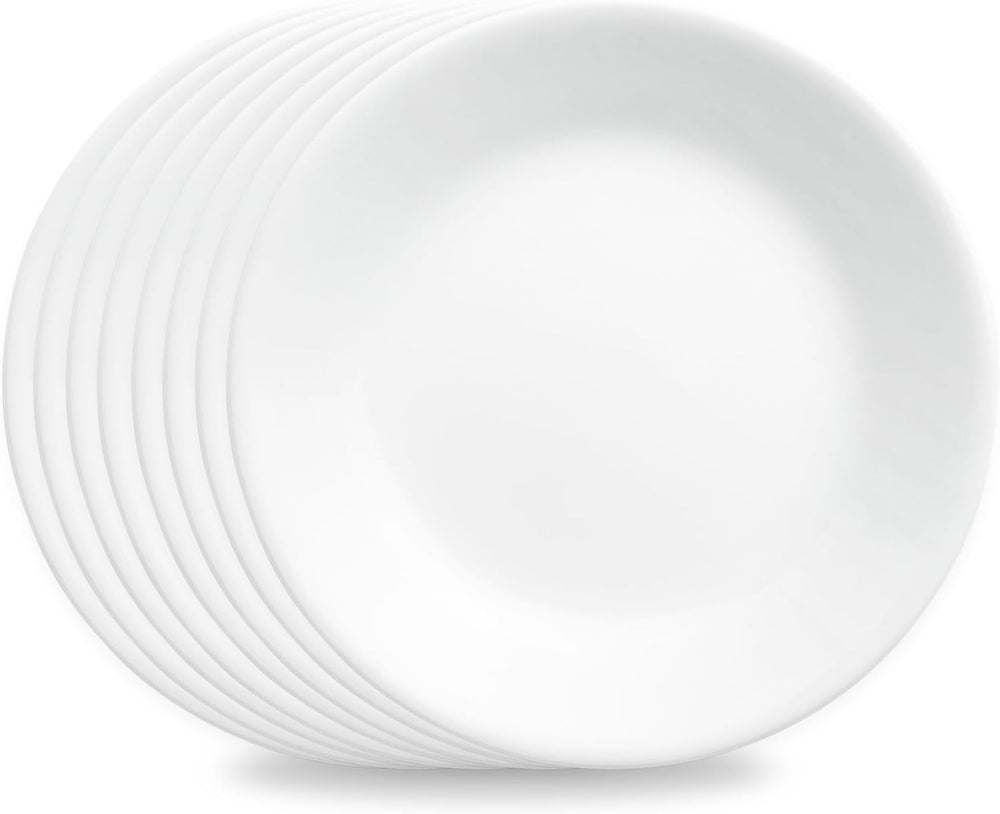 Corelle Winter Frost White 8-Piece 6.75-Inch Appetizer Plate Set