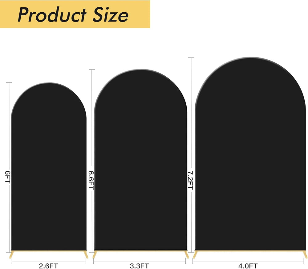 3PCS Metal Arch Backdrop Stand,6+6.6+7.2FT with Covers,Balloon Arch Stand
