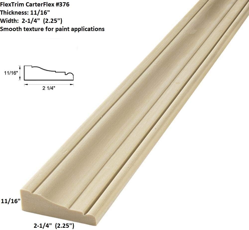 #376 Beaded Flexible Casing Molding: 11/16" Thick x 2.25" Wide - fo...
