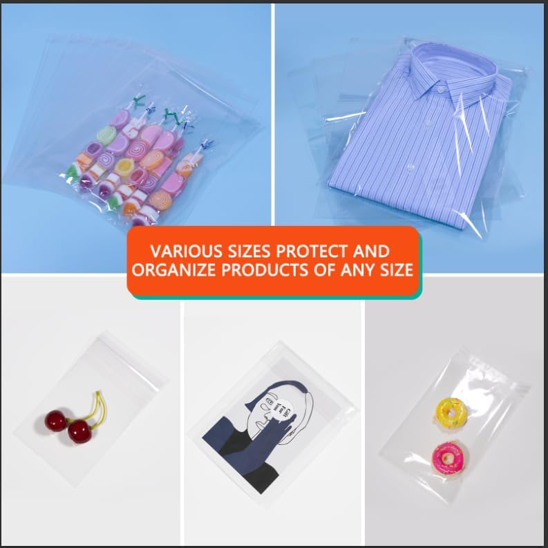 500 Pcs 11" x 14" Clear Cellophane Bags
