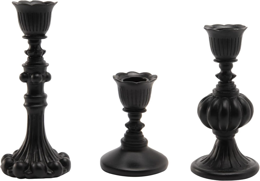 Guichifun Black Candlestick Holder Set of 3 Living Room Decor