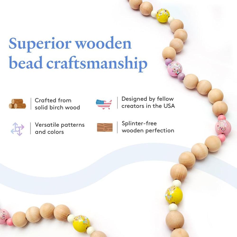 Wooden Beads (13mm) 1/2 x 5/32 Inch Hole Pack of 500 Unfinished Wooden Bead S...