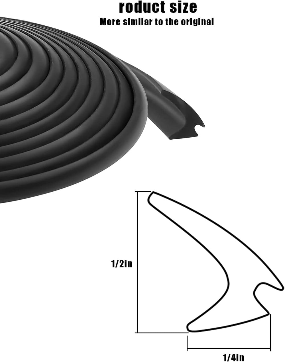 RV Window Seal Strip 1/2 x 1/4 Inch – 40ft EPDM Rubber Gasket