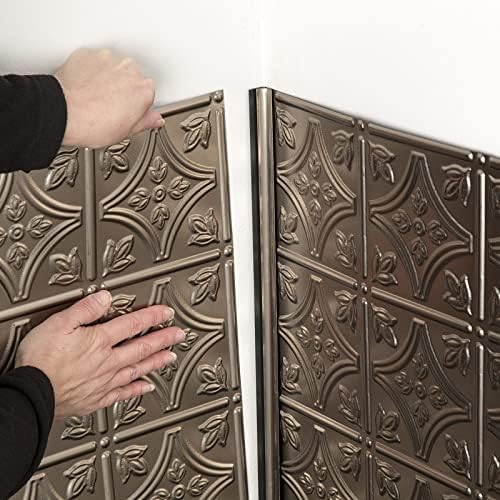 FASÄDE 47 in Vinyl Large Inside Corner Trim Brushed Nickel (5 Pack)