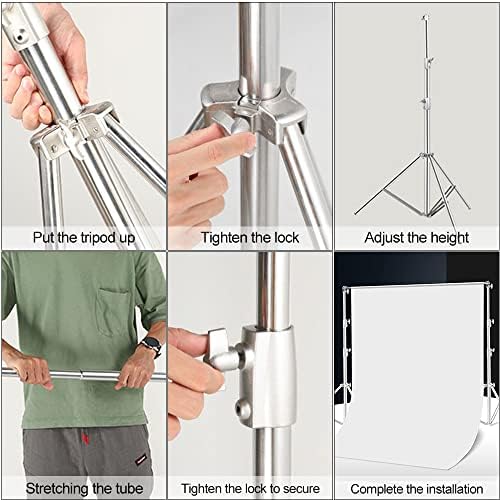 Photo Video Studio Backdrop Stand, 9.19ft Stainless Steel Backdrop Support Sy...