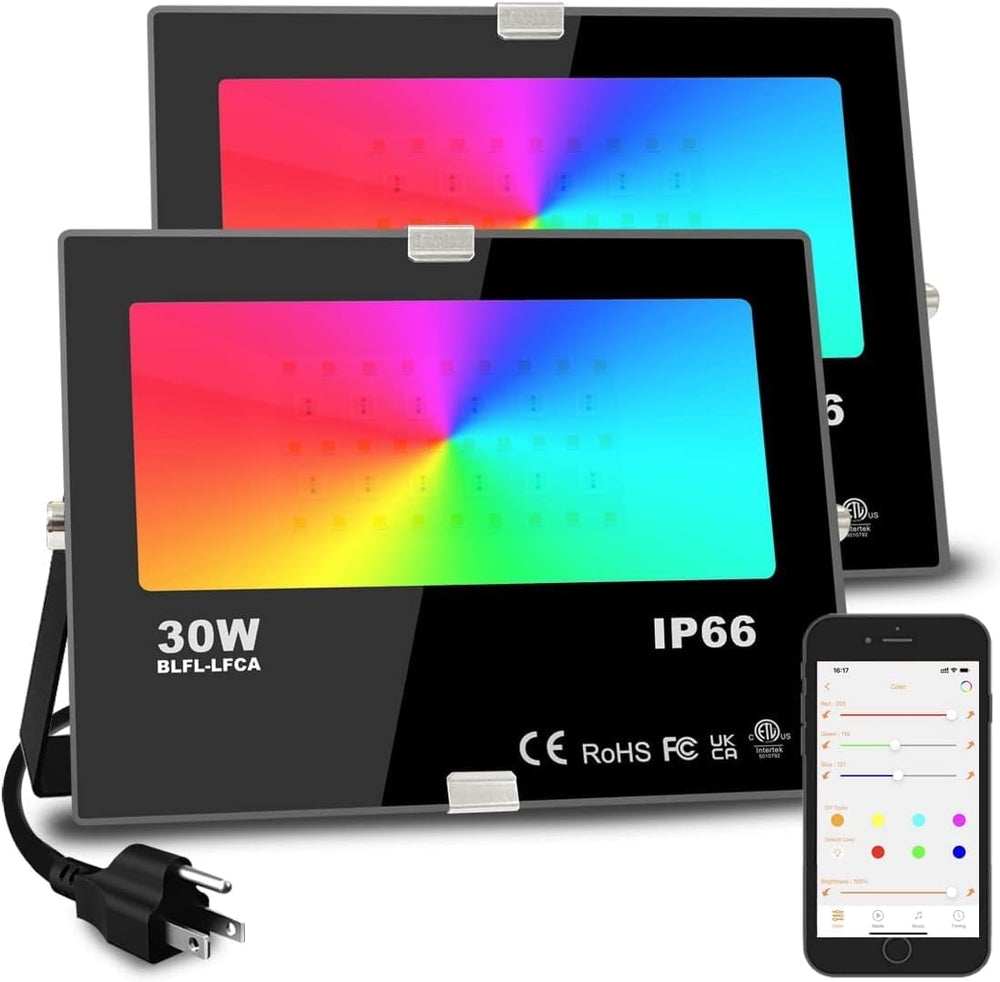 MELPO Led Flood Light 30W, 300W Equivalent Outdoor Color Changing Lights