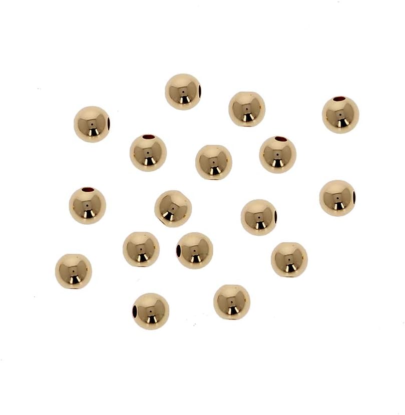 4mm Gold Filled Round Beads, 50 Pieces, Medium Hole Size, Seamless Gold Beads