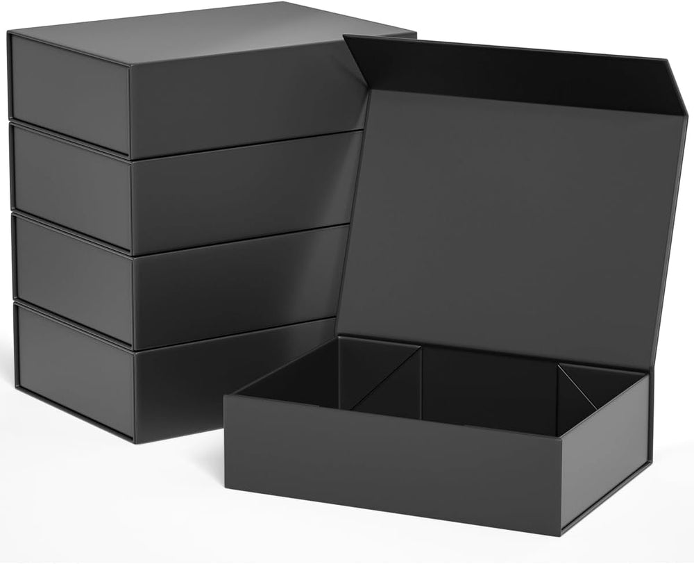 Black Gift Boxes 11.9" x 8.5" x 3.3",Magnetic Closure Gift Box...