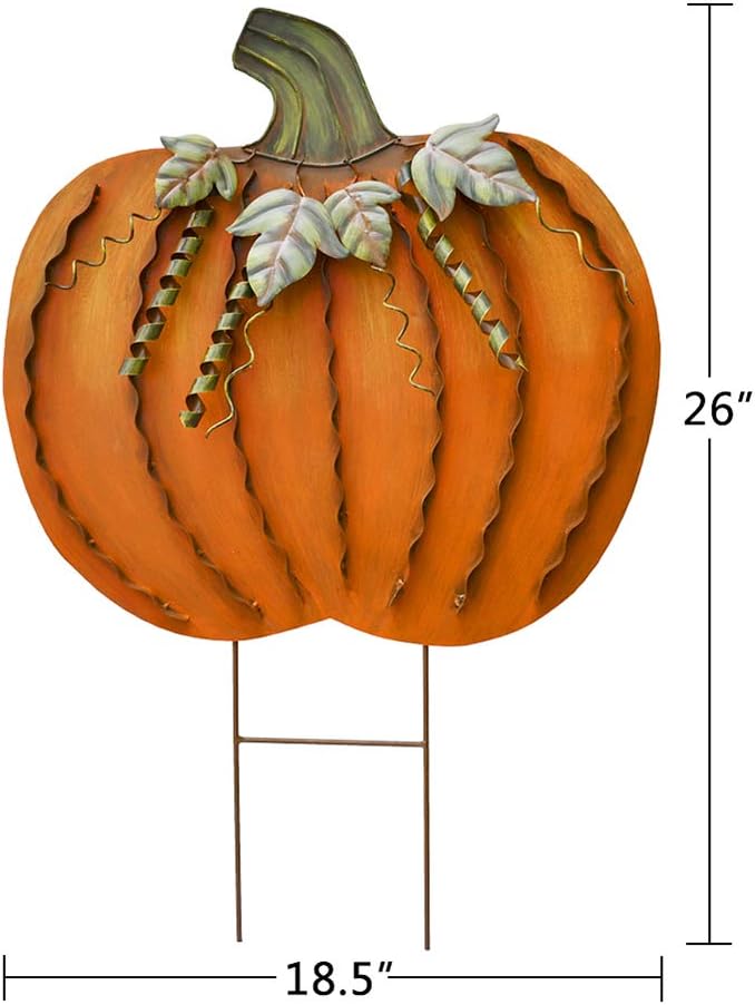 Pumpkin Garden Stakes Sign Outdoor Fall Decor Autumn Yard Stake Lawn Art