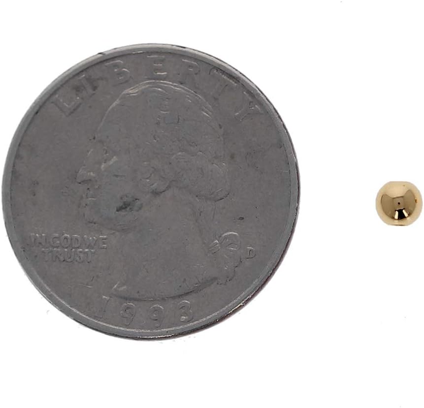 4mm Gold Filled Round Beads, 50 Pieces, Medium Hole Size, Seamless Gold Beads