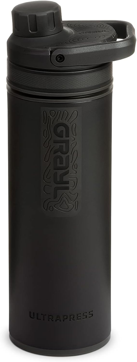 GRAYL UltraPress 16.9 oz Water Purifier & Filter Bottle, Covert Black